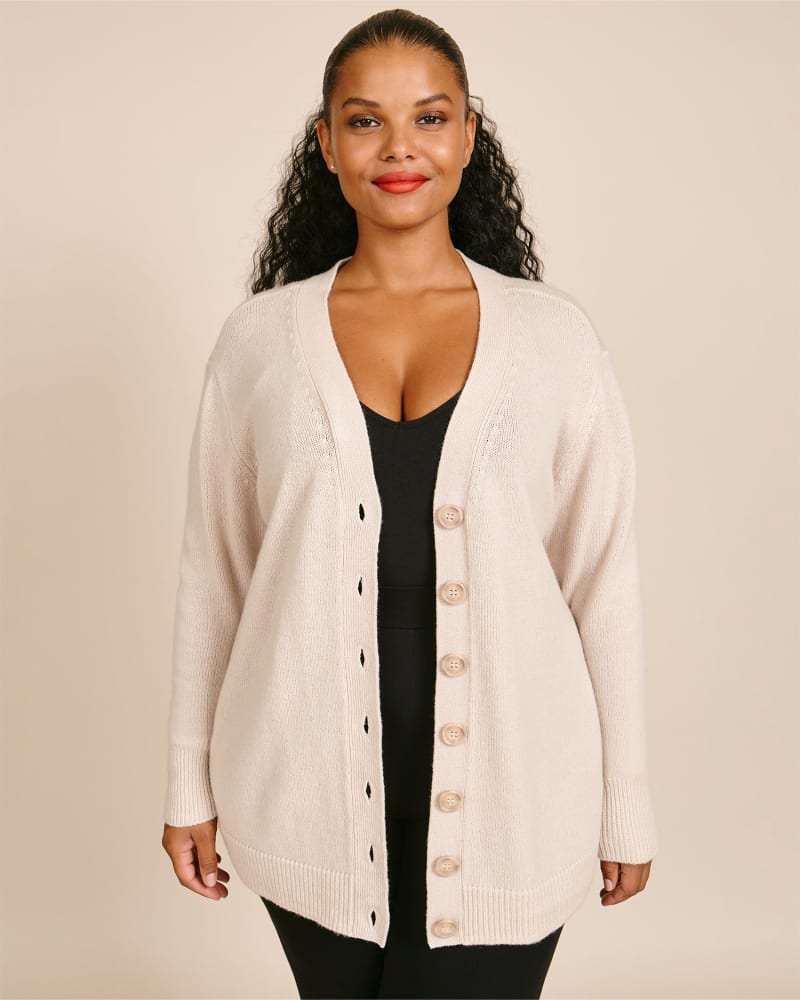 Plus-Size Eliza Oversized Cardigan | WHITE